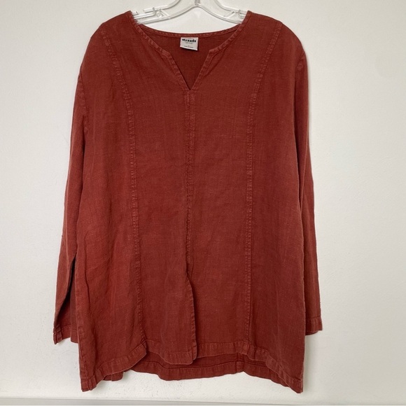 CALIFORNIA THREADS 2 Piece Set Vintage Linen Lagenlook Boho Tunic Pants Made USA - Picture 3 of 16